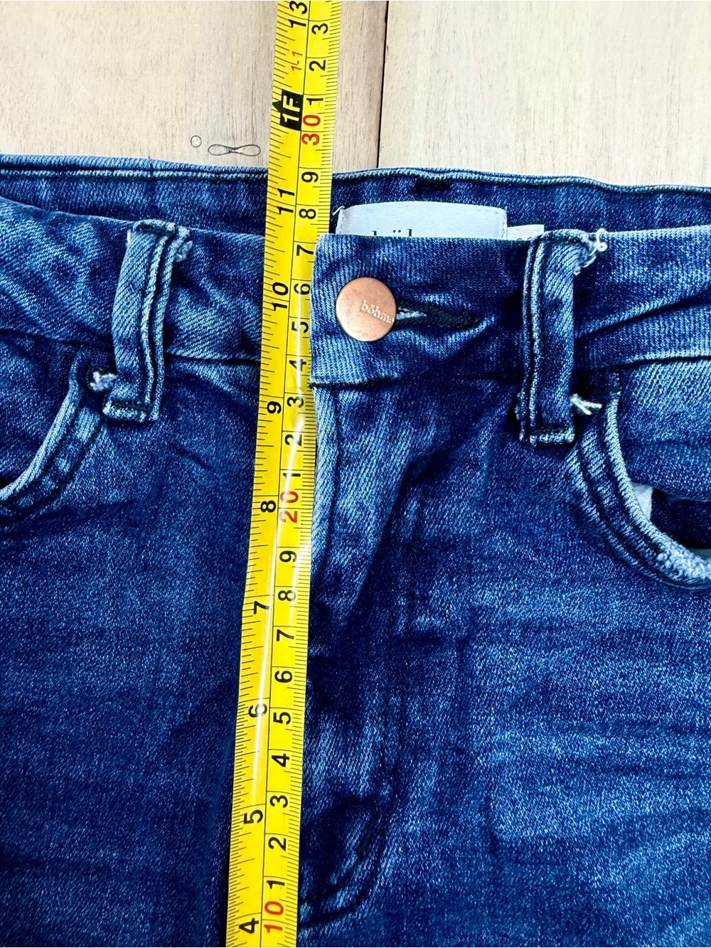 Bohme wide leg distressed blue jeans size 28 - Picture 6 of 11
